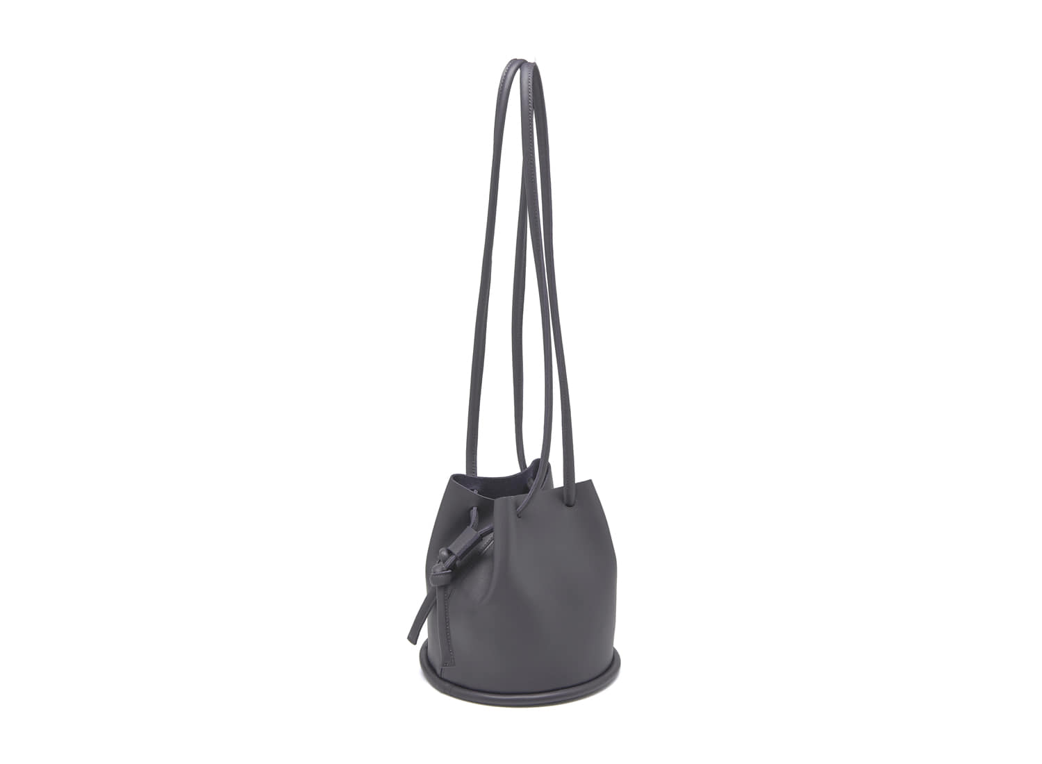 Leather Pipe bag - Navy